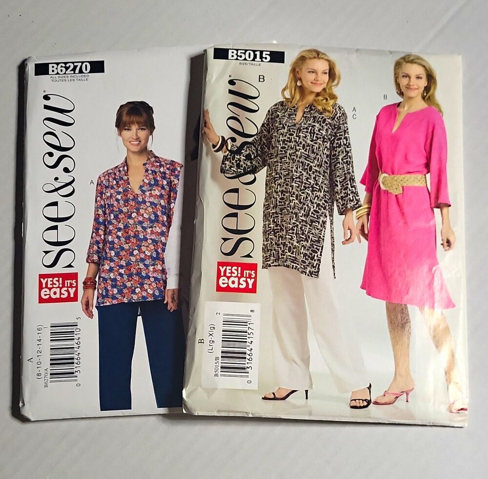 Butterick See & Sew B6270 & B5015 Womenโs Sportswear Sewing Pattern Lot